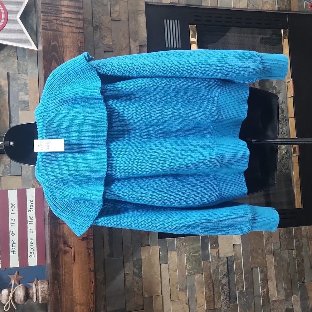 NWT LOFT Ribbed Collared Sweater - Picture 5 of 8